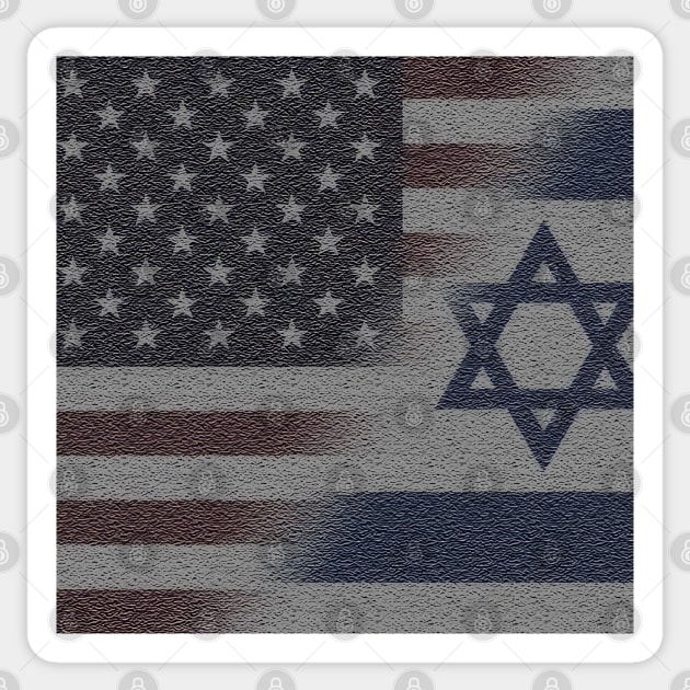 American and Israeli Flag Blended Sticker by designs-by-ann